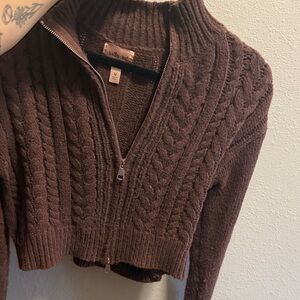 Wild Fable Chocolate Cable Knit Cardigan